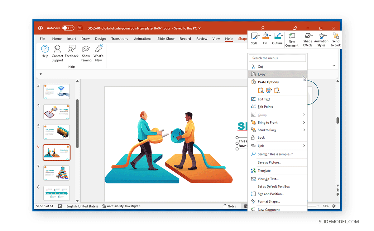 copying a textbox in PowerPoint