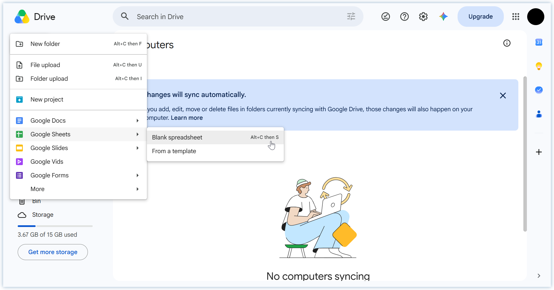 Create a Spreadsheet From Google Drive