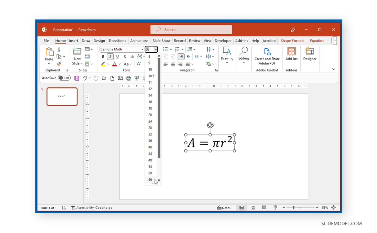 How to edit an equation in PowerPoint