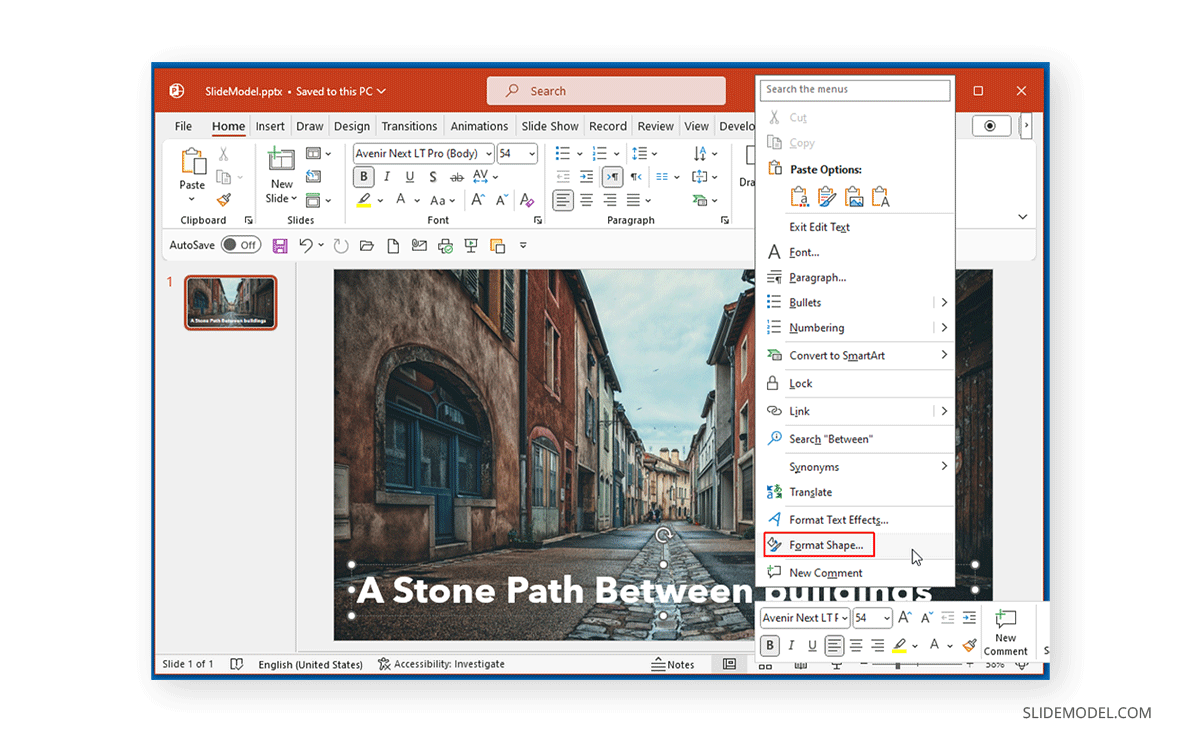 Format Shape in PowerPoint