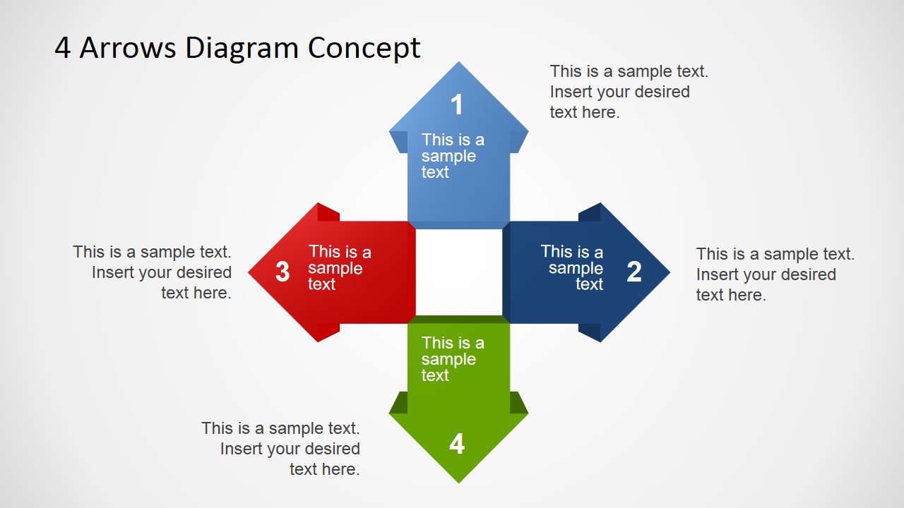 4 Arrows Square PowerPoint Template - SlideModel