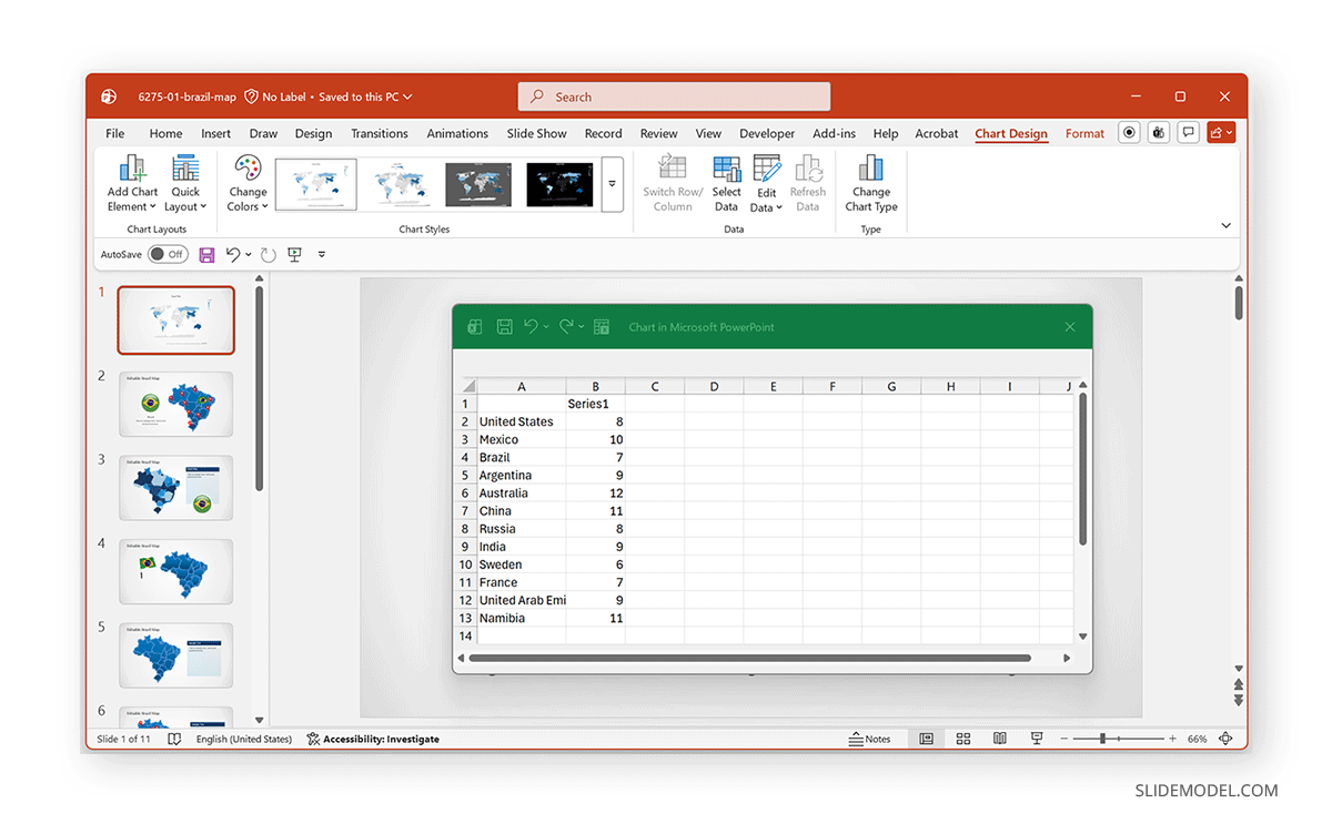 How to populate a PPT interactive map
