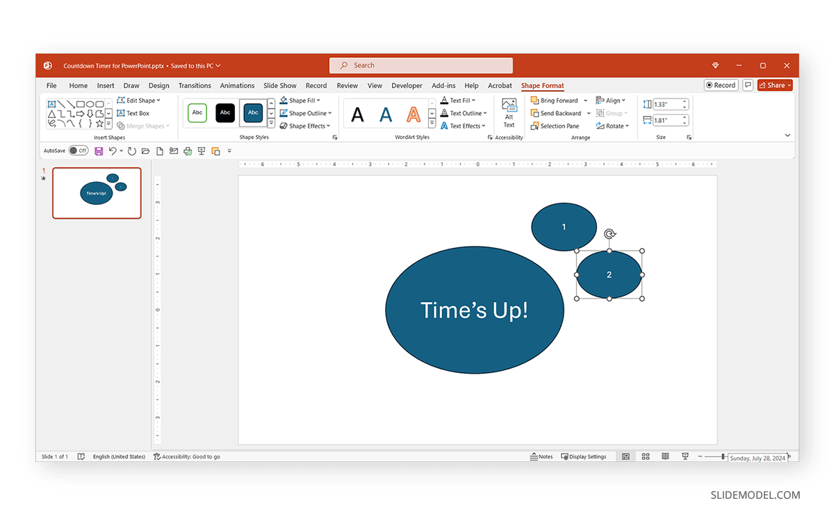 How to create a timer in PowerPoint with shapes