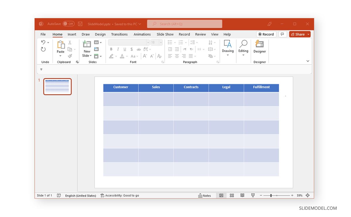 Labelling categories for a Swimlane Diagram in PowerPoint