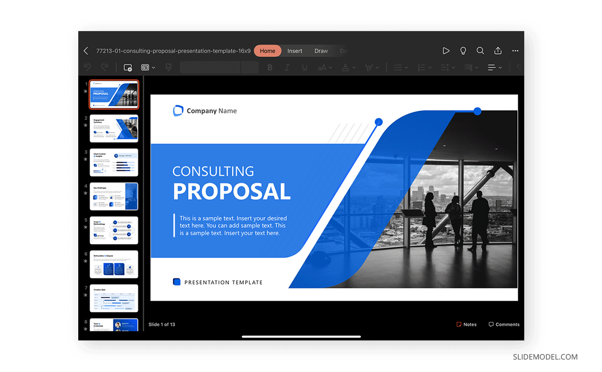 How to edit a PowerPoint template on iPad
