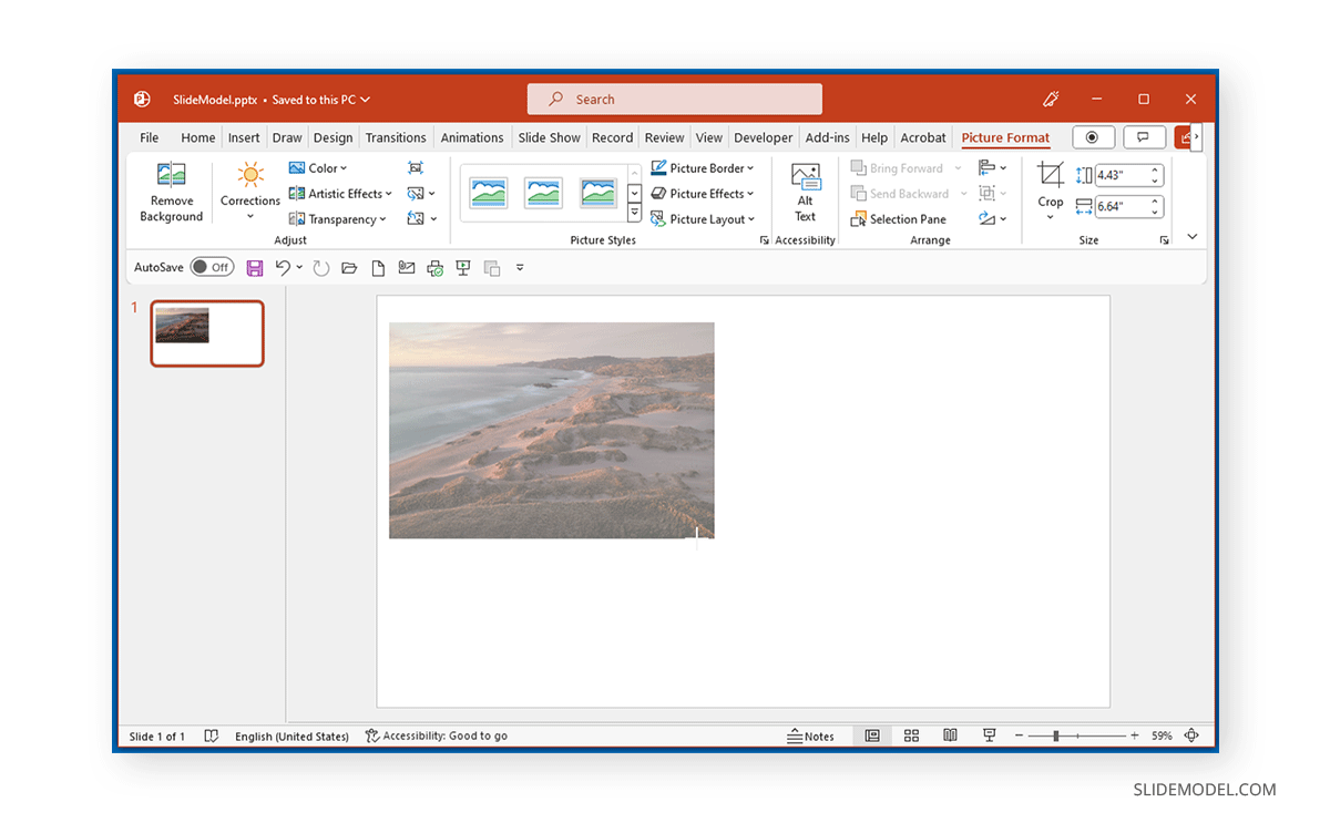 Resize an image to PowerPoint mirror image
