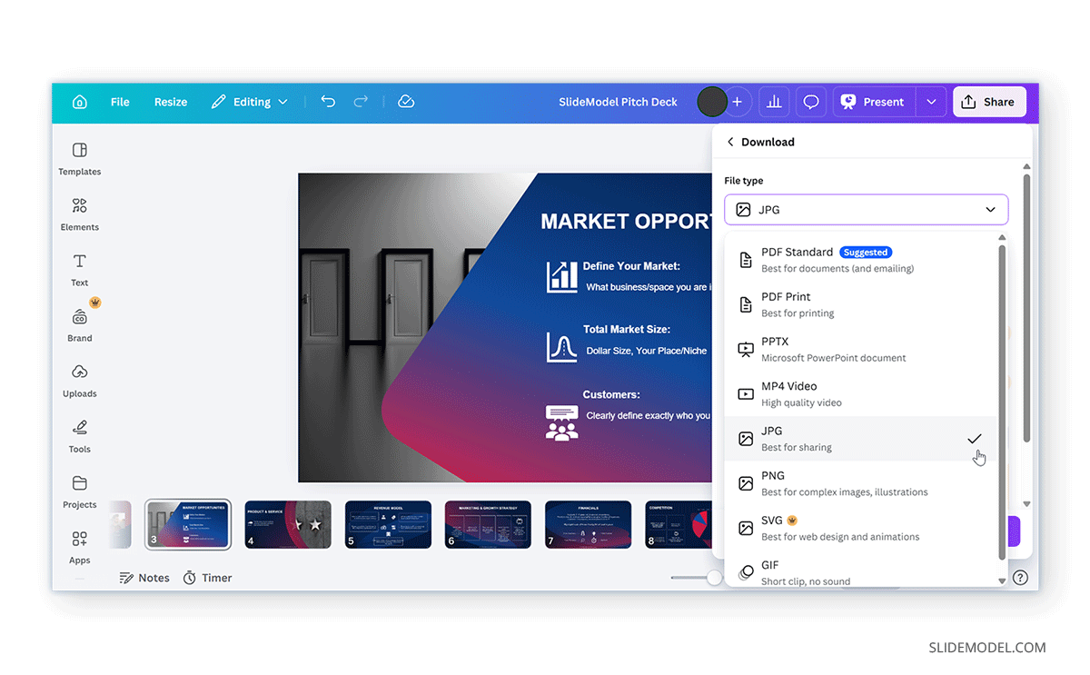 How to export Canva to Google Slides as images