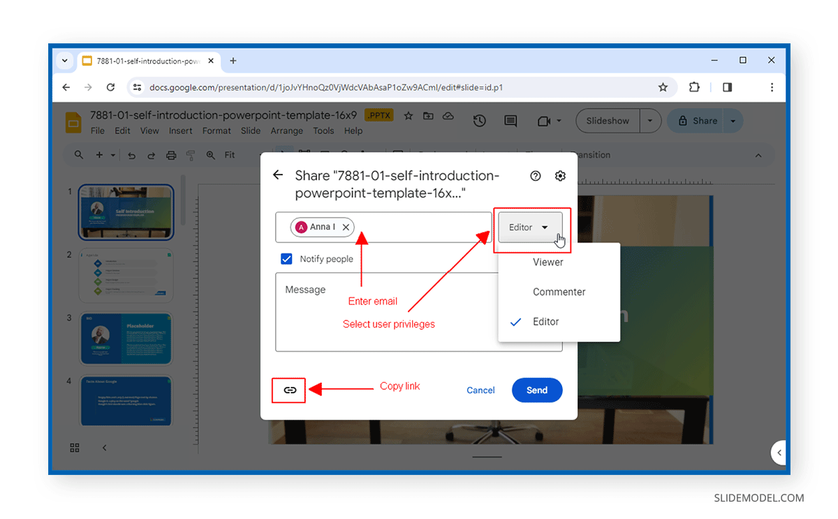 How to make a link on Google Slides