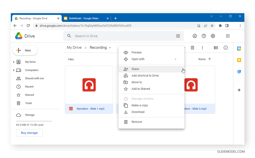 02-share-audio-file-in-google-drive-slidemodel