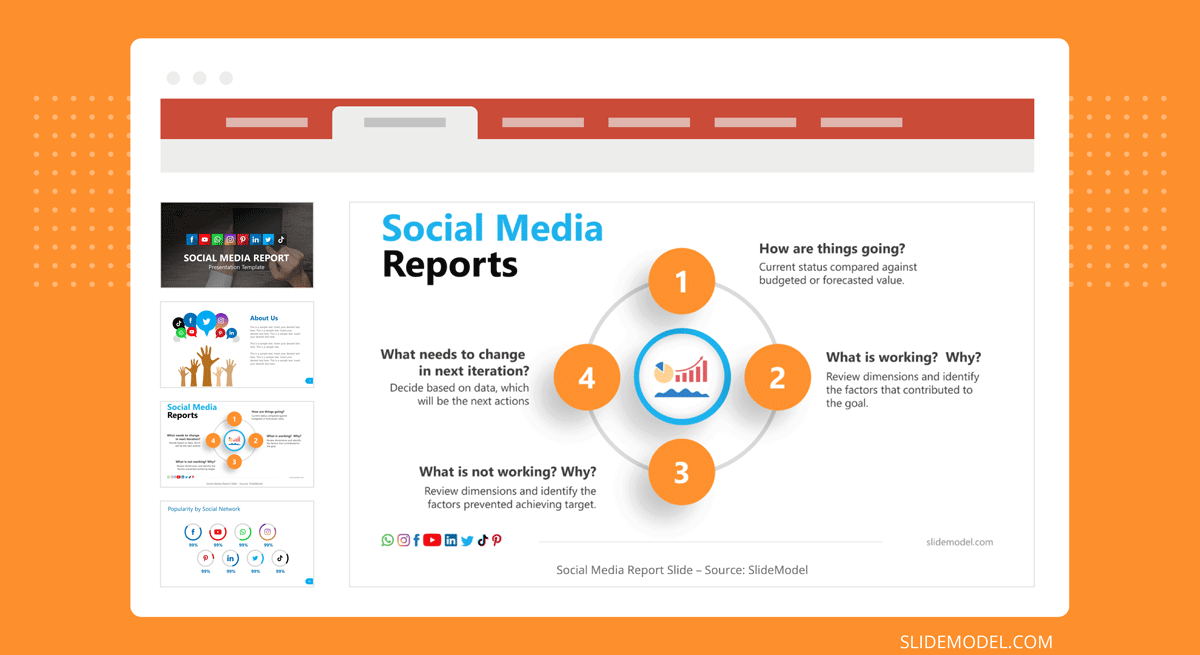 Social Media Reports Messages Slide Design
