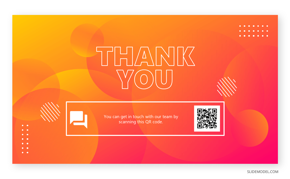 QR code in thank you slide