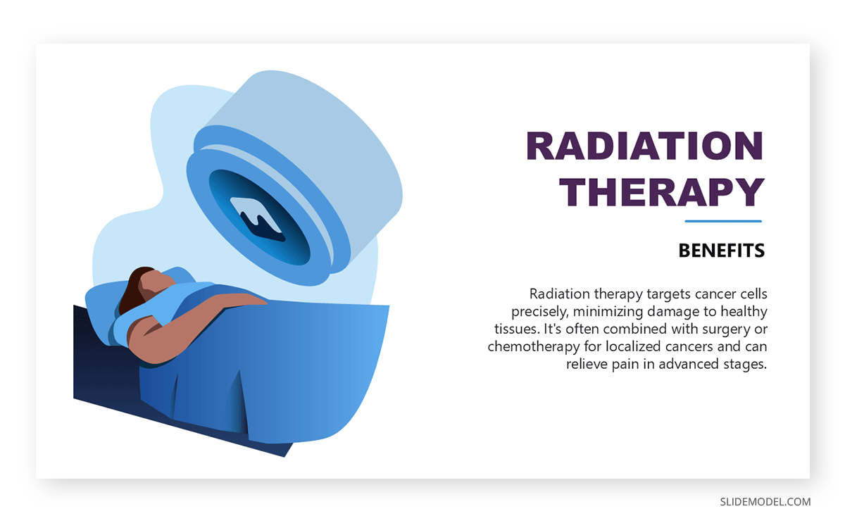 Example of a medical slide on radiation therapy