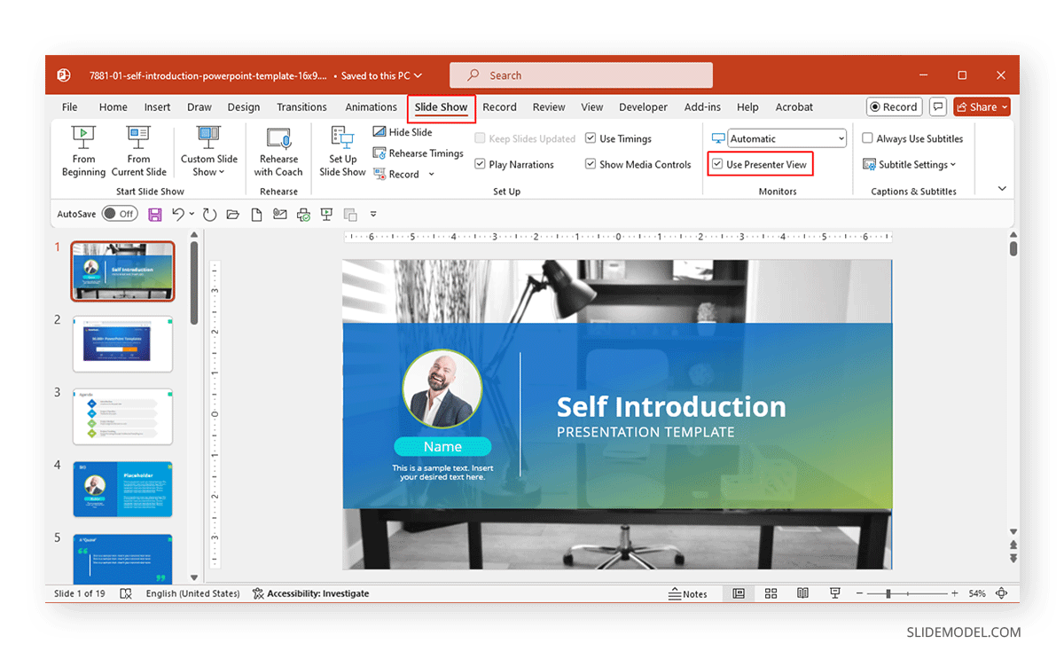 Enabling Use Presenter View in PowerPoint