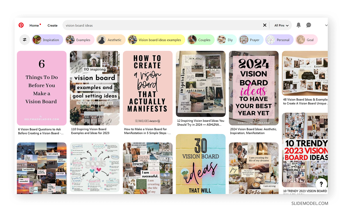 Pinterest vision boards