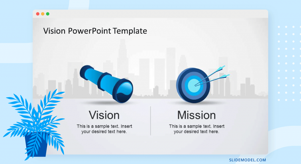 first slide for vision PowerPoint template presentation