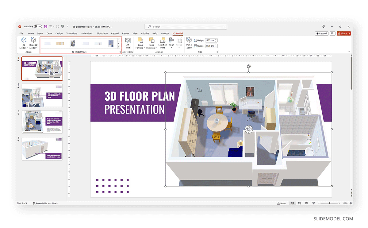 3D Model Views in PowerPoint