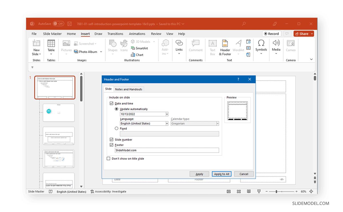 How To Add A Date And Time Footer In Powerpoint - Printable Timeline ...