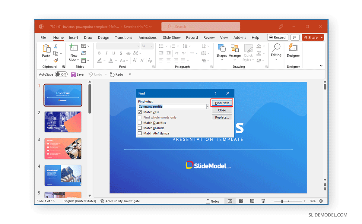 Find Next in PowerPoint