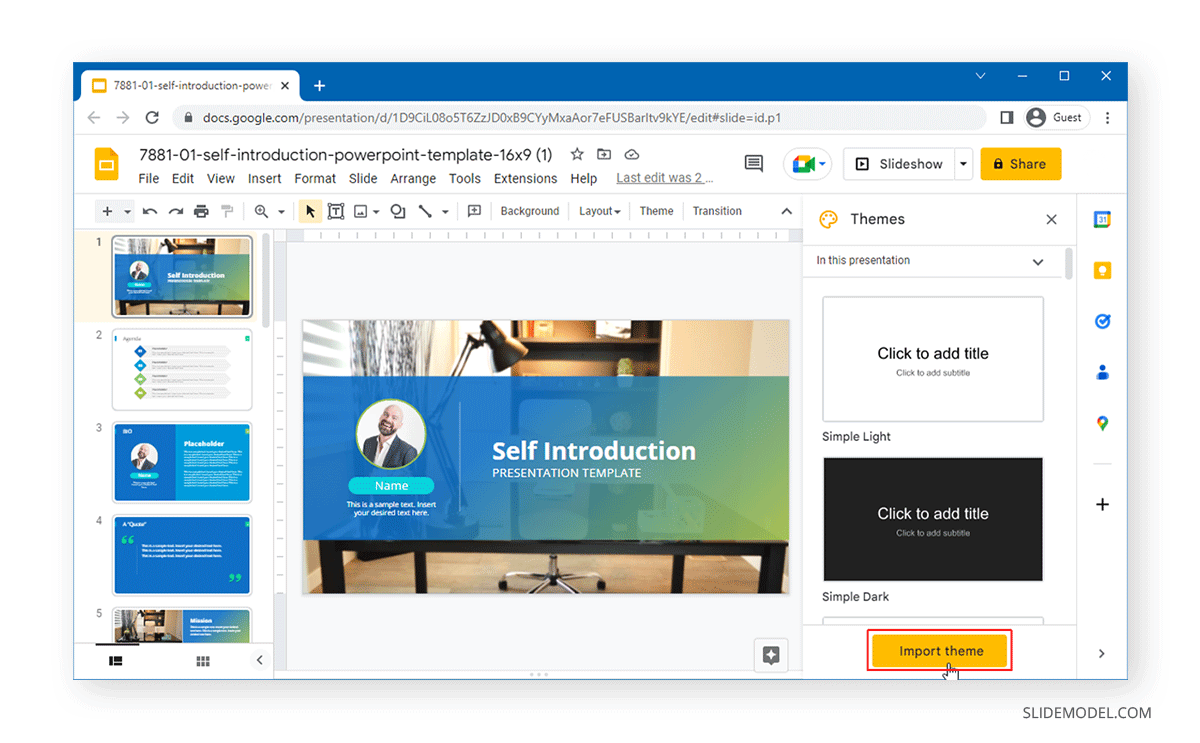 Import Presentation Themes To Google Slides