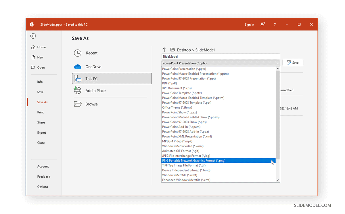 02 select output image format to save powerpoint slide as image