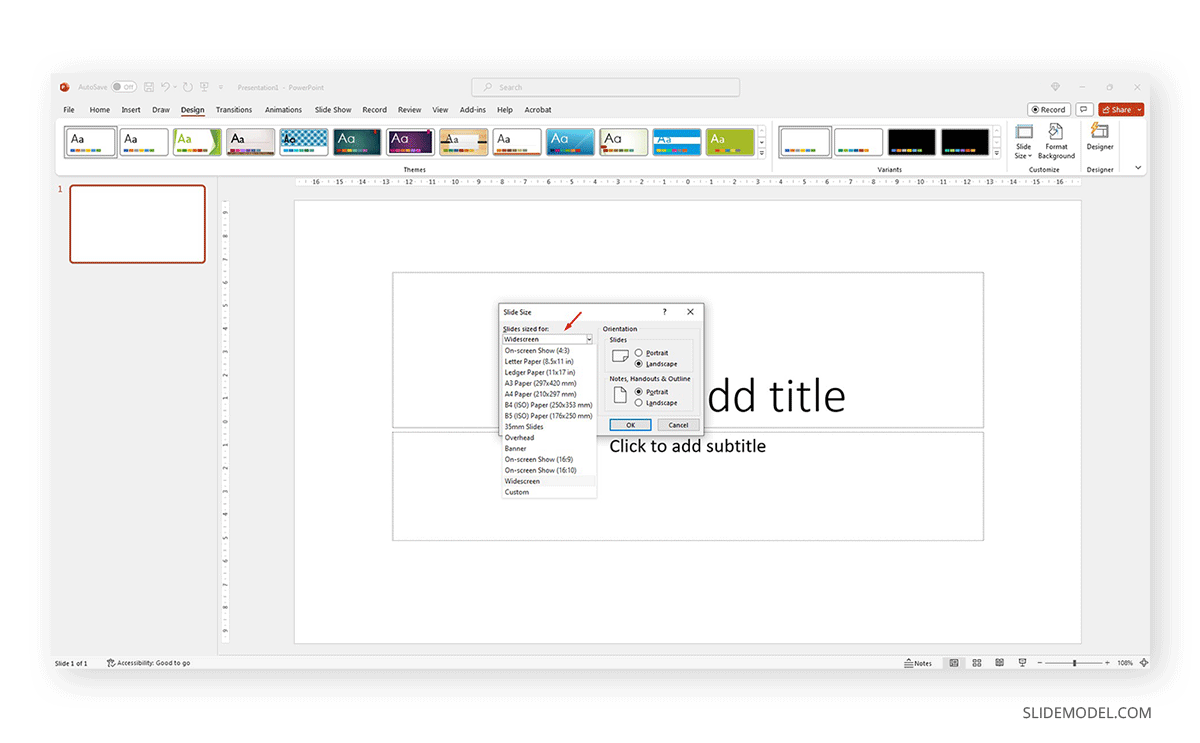 Change Slide Size in PowerPoint