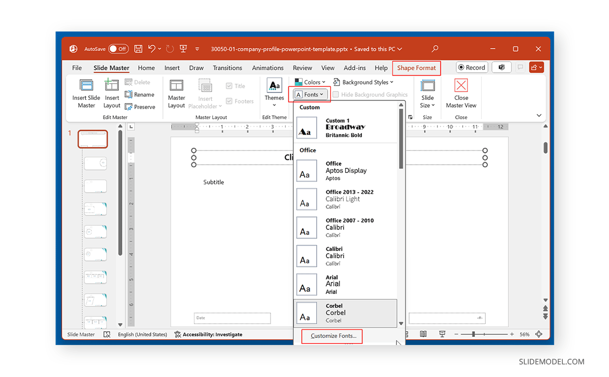 How to Change Theme Fonts in PowerPoint