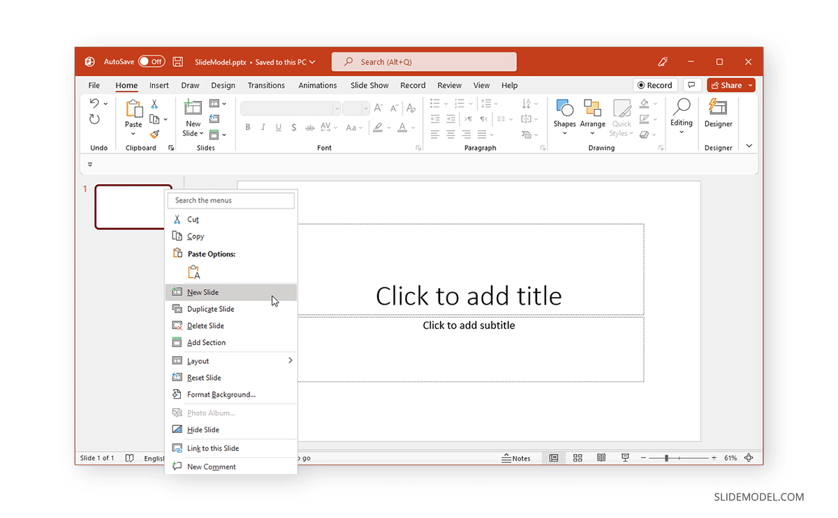 add or duplicate a slide in PowerPoint