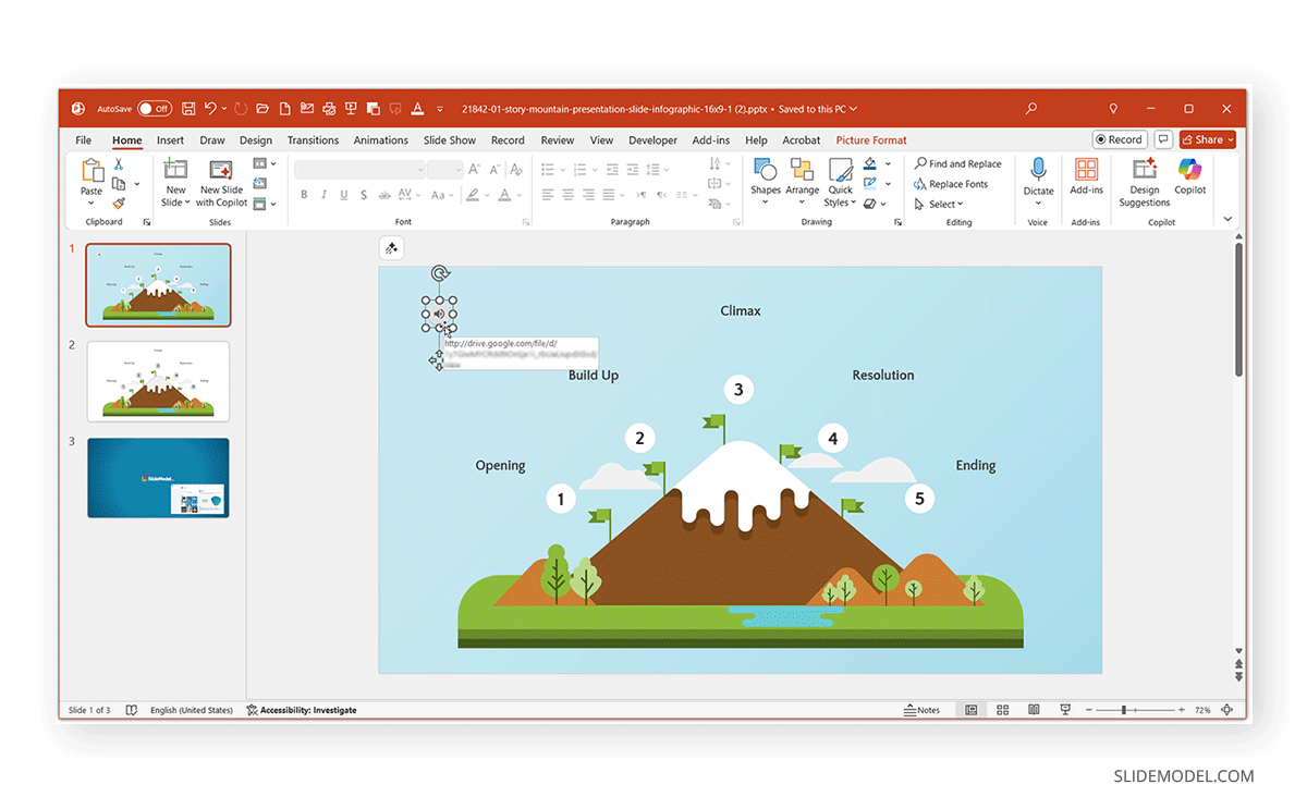 Reattaching audio to a downloaded Google Slides presentation in PowerPoint format