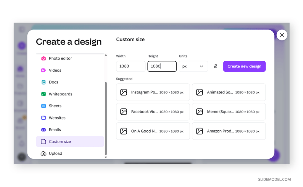 How to resize to a custom size in Canva