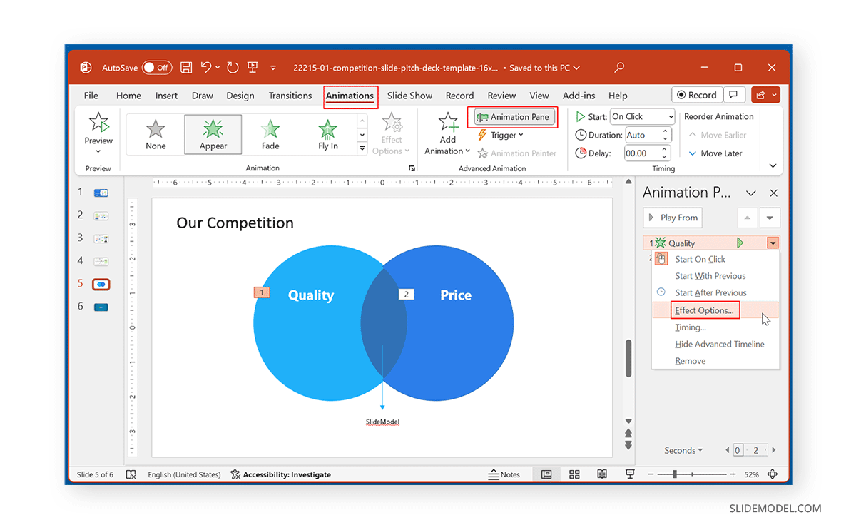 Animation Effect Options