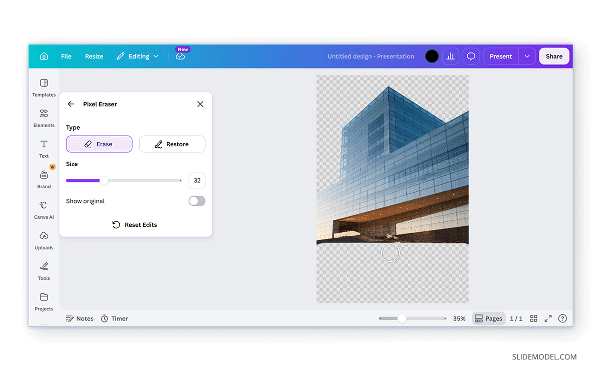 How to use background removal brush in Canva