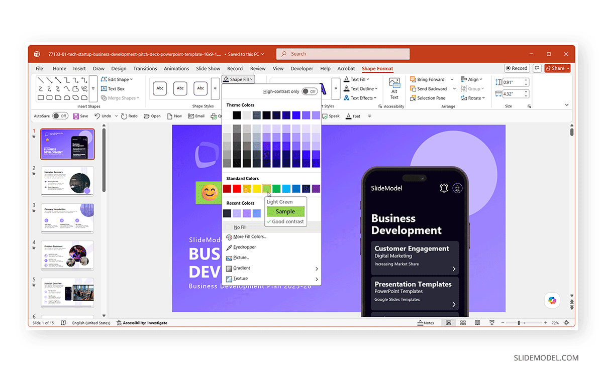 Back color fill to emoji PowerPoint