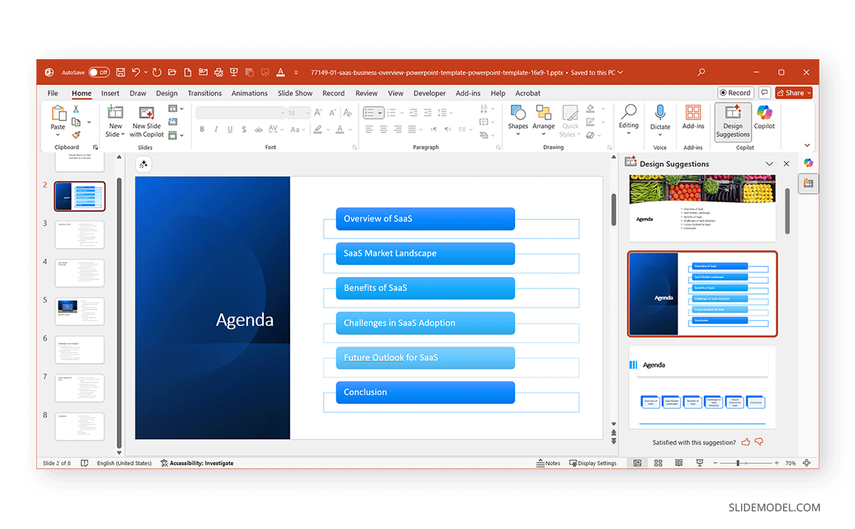 Creating a PPT slide from docx using Microsoft Designer