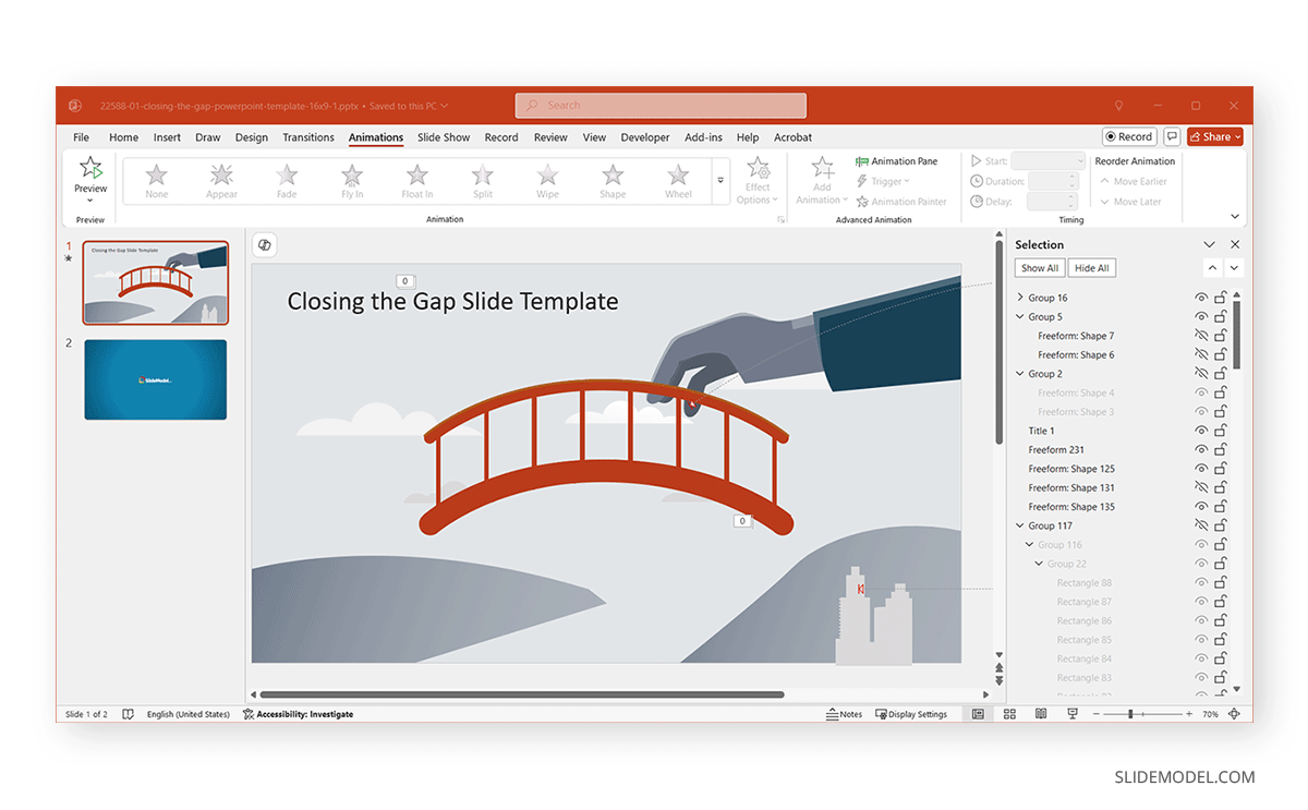 How to hide elements in the Selection Pane in PowerPoint