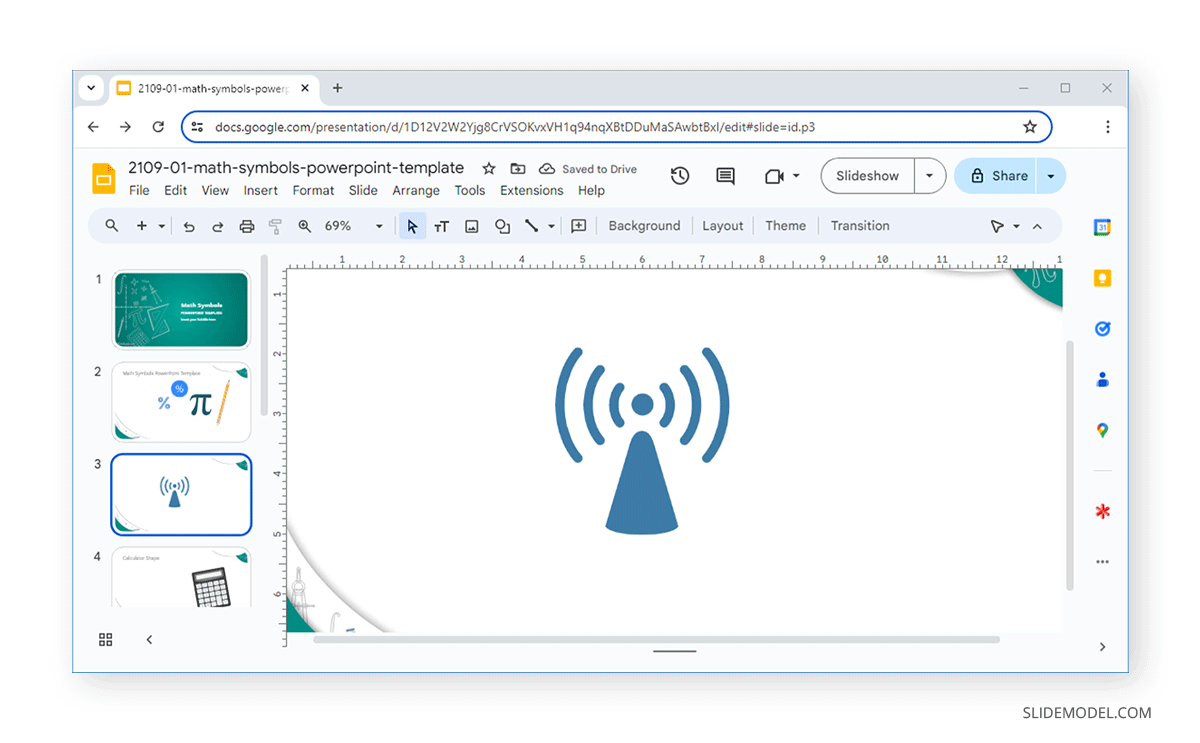 Slide with WiFi icon