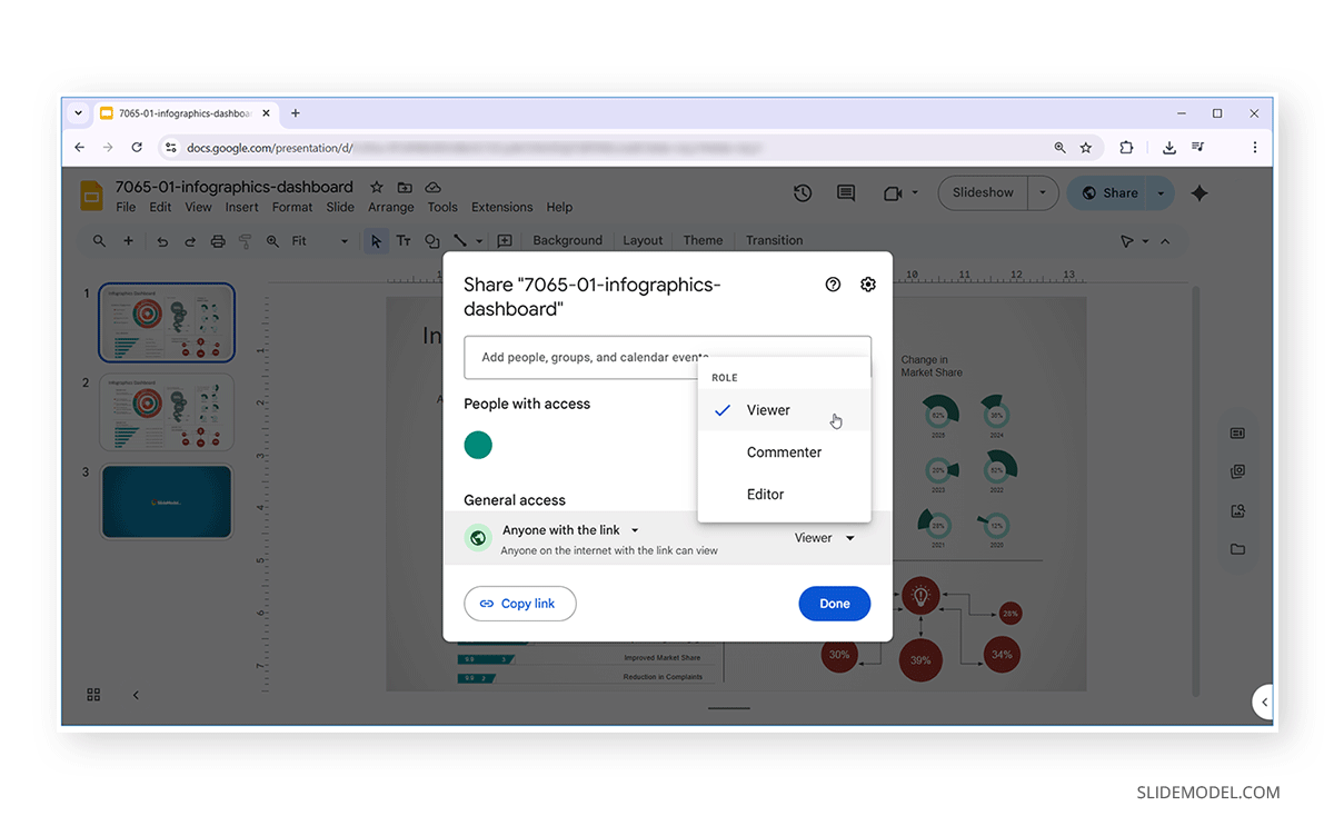 Limiting access on Google Slides presentation