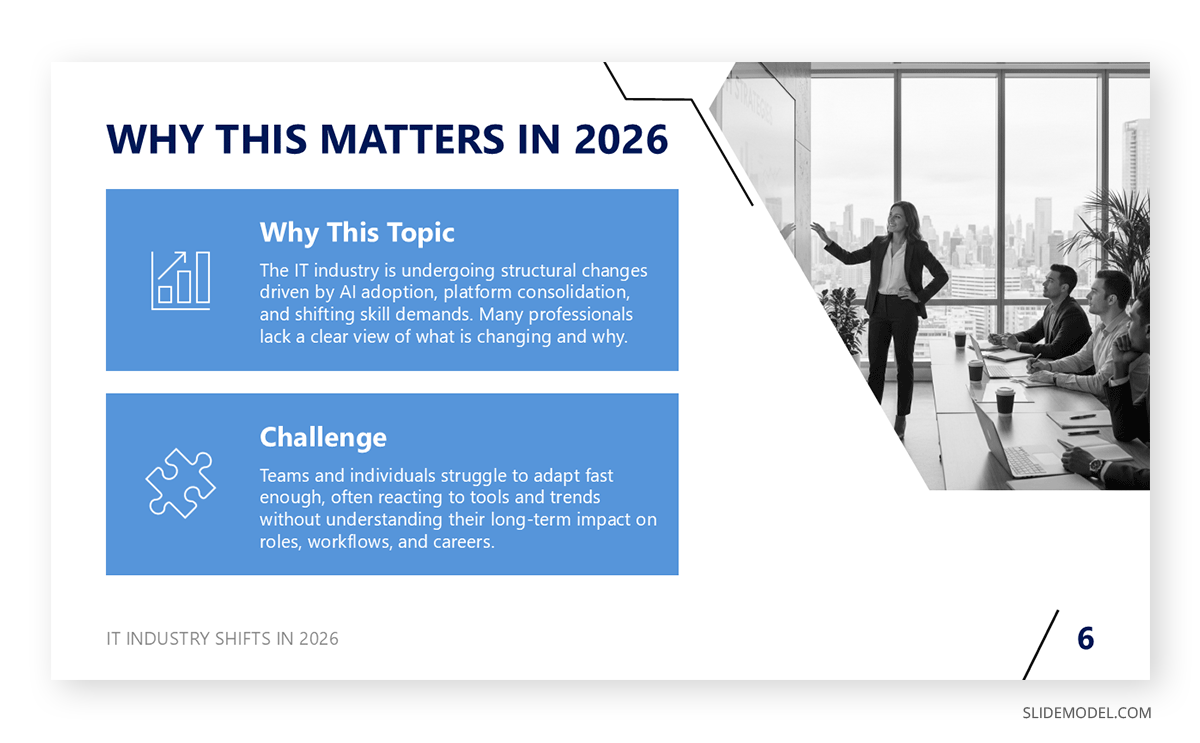 Sample problem statement slide in meetup slide deck