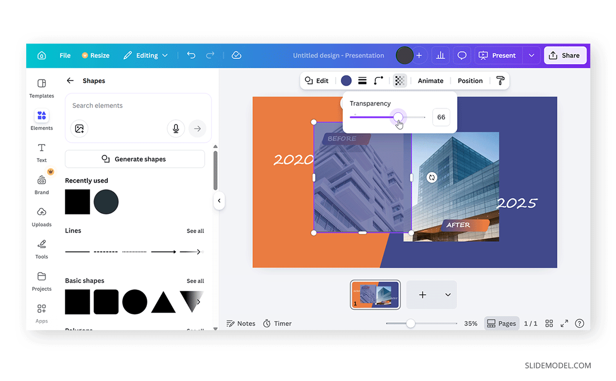 How to create an image overlay with shapes in Canva