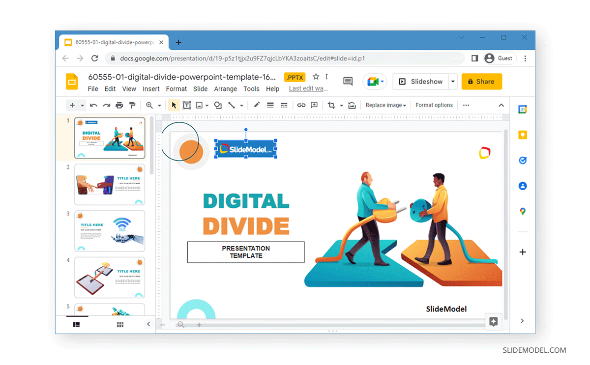 add a logo in header in Google Slides