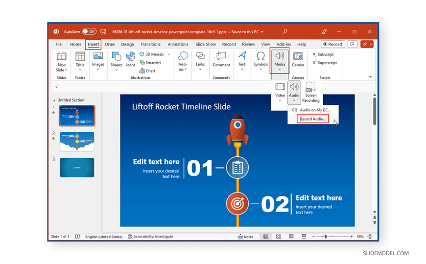 how to record audio in powerpoint presentation