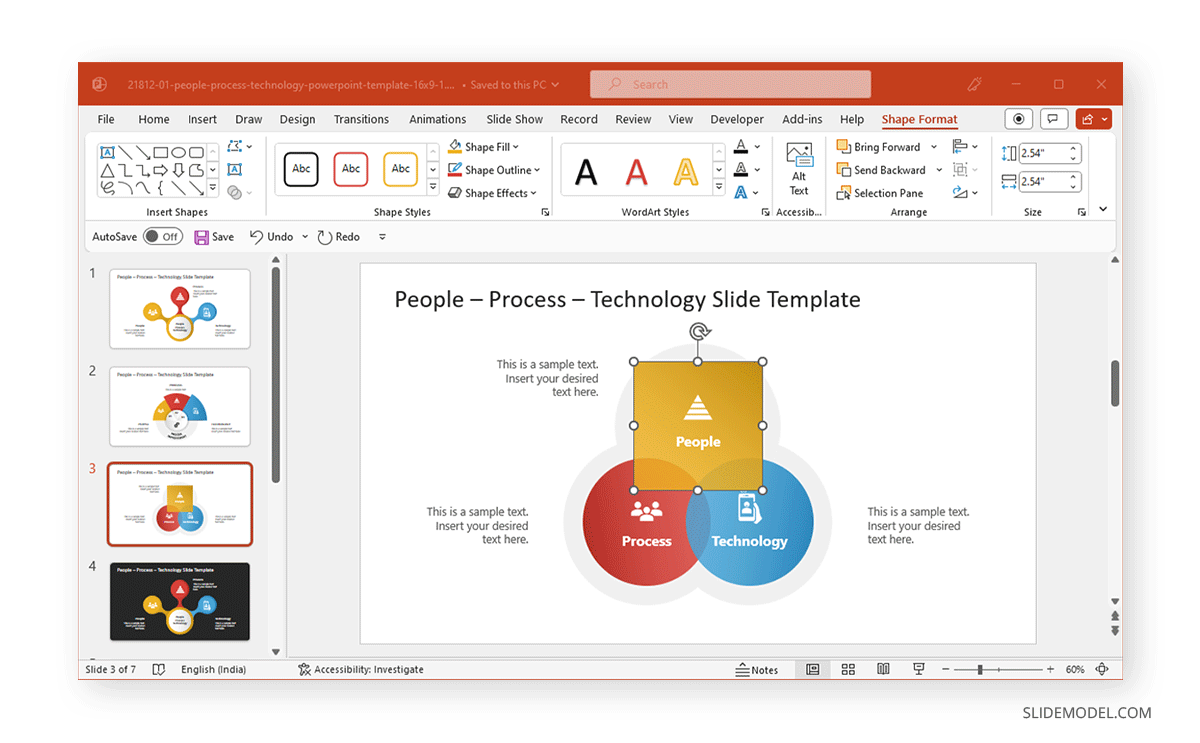 Shape change in PowerPoint