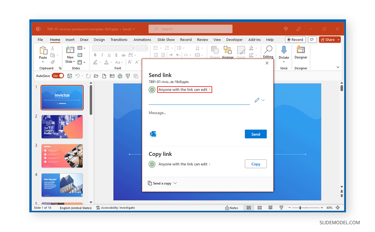 share powerpoint as presentation only