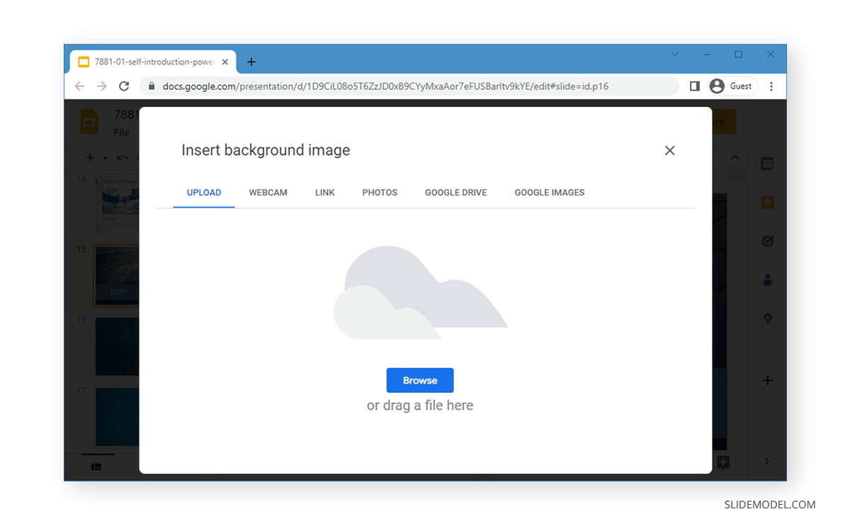 Inserting a Background Image on Google Slides