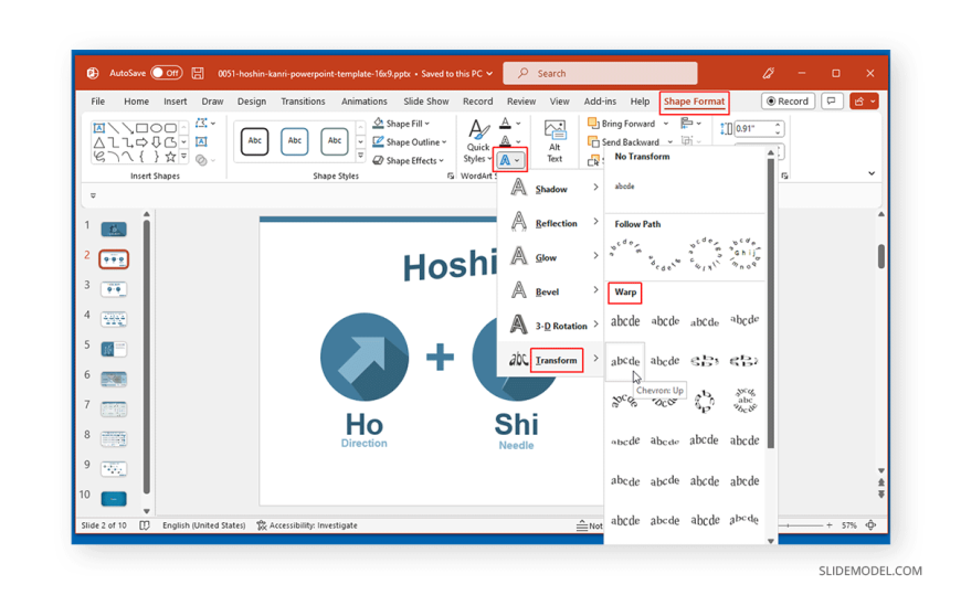 03 warp text in powerpoint SlideModel