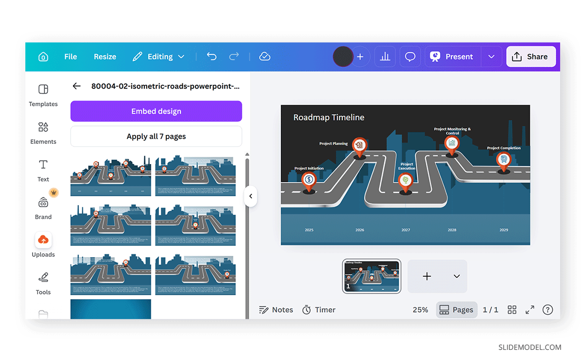 Free account resize in Canva