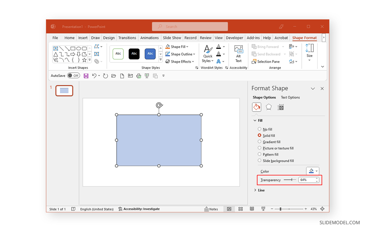 How to add shape transparency in PowerPoint