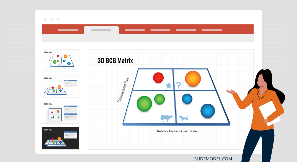 3D BCG Matrix template for presentations