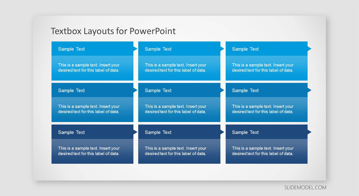 Example 3x3 Matrix template design for presentations that can be adapted for a 9 Box Talent Review design.