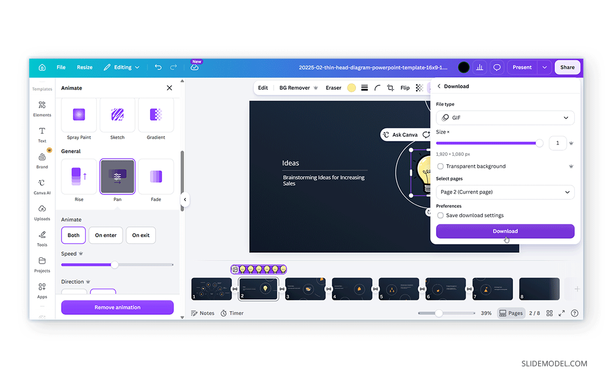 How to create a GIF in Canva