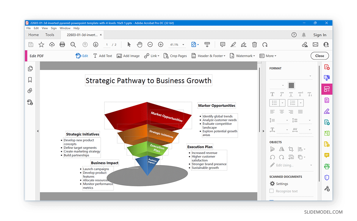 Adobe Acrobat for editing Canva deck